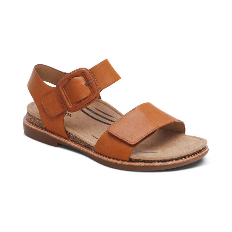 Aetrex Claire Quarter Strap Cognac Women's 1