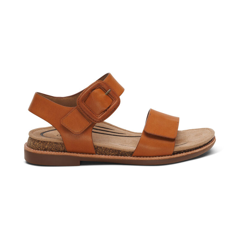 Aetrex Claire Quarter Strap Cognac Women's 2