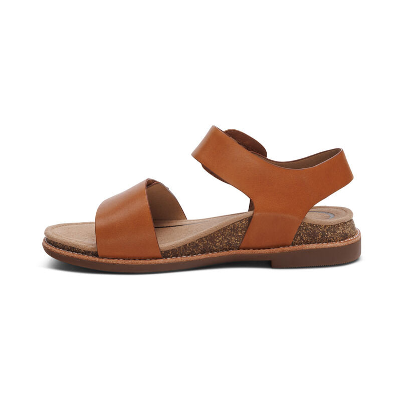 Aetrex Claire Quarter Strap Cognac Women's 4