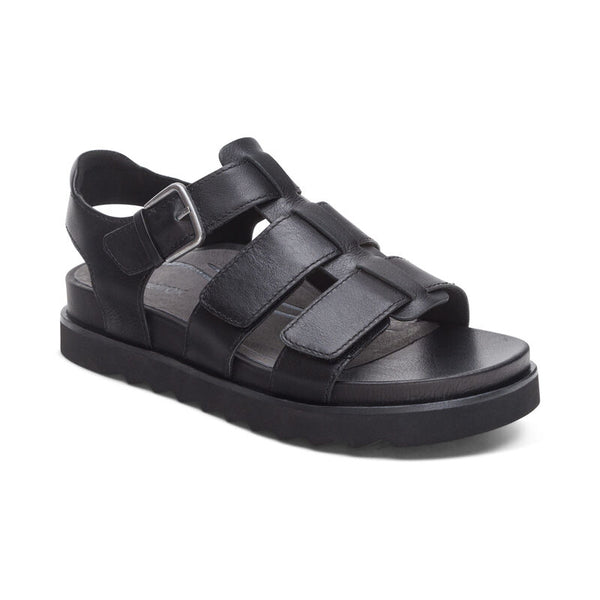 Aetrex Romy Quarter Strap Sandal Black Women's 1