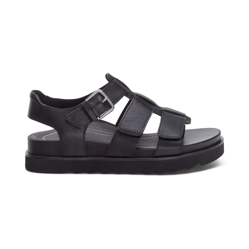 Aetrex Romy Quarter Strap Sandal Black Women's 2