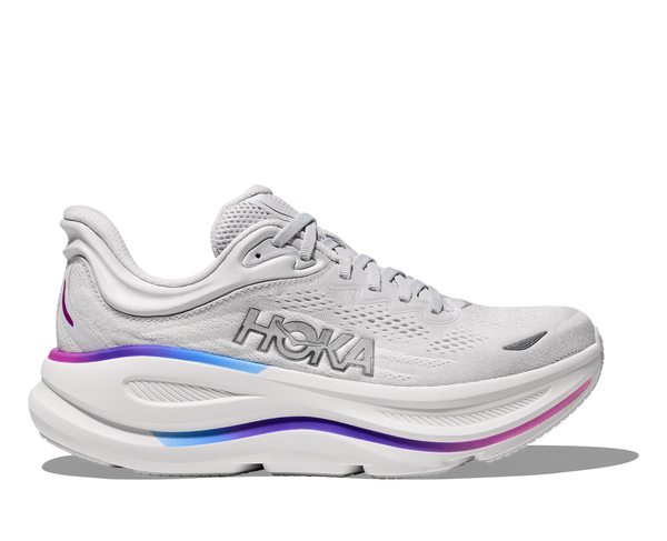 Hoka Bondi 9 Cosmic Grey White Wide Women's