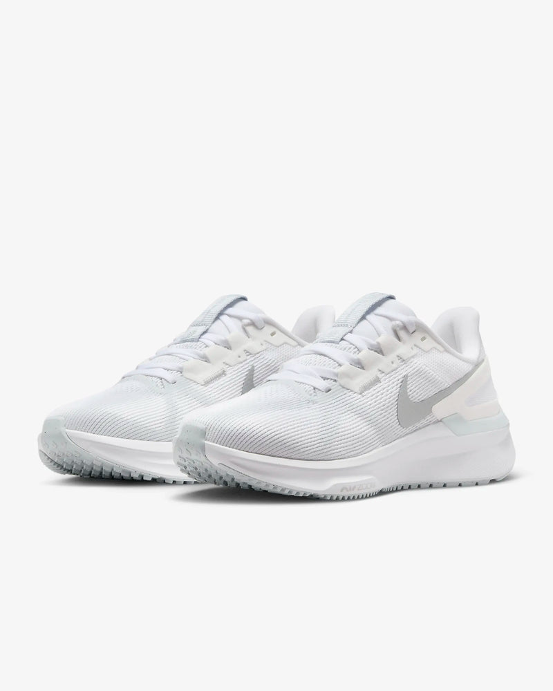 Nike Structure 25 White Metallic Silver WIDE Women's 5