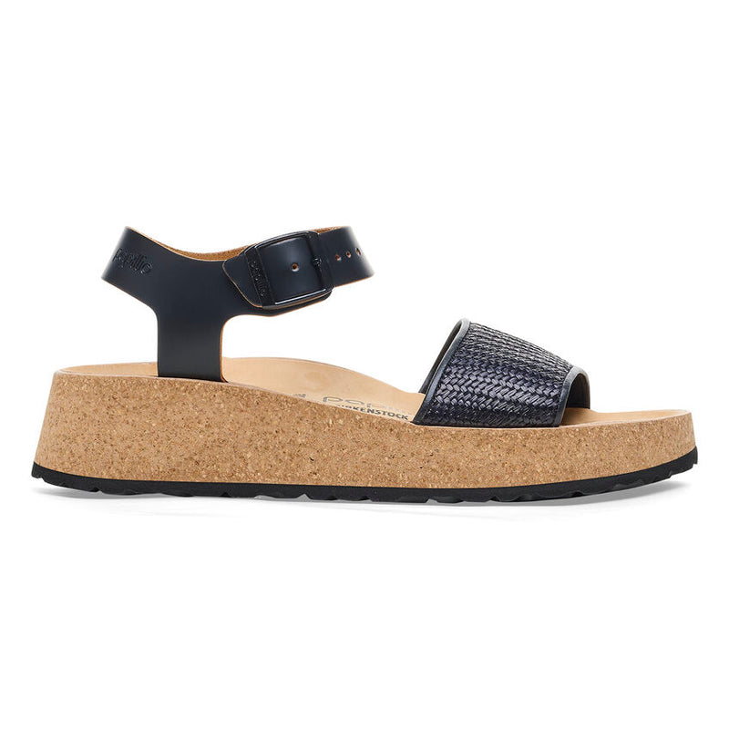 Papillio by Birkenstock Glenda Black Raffia Leather Sandal 5