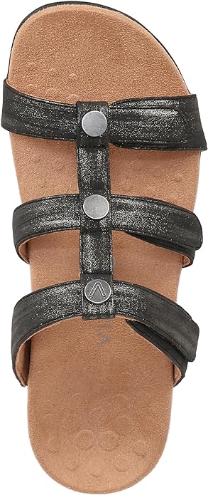 Vionic Amber Black Metallic Women's Slide 5