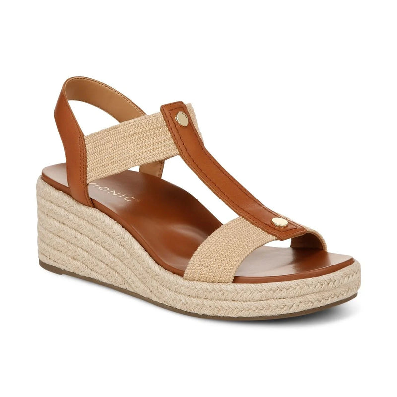 Vionic Calera Wedge Camel Leather Sandal 1