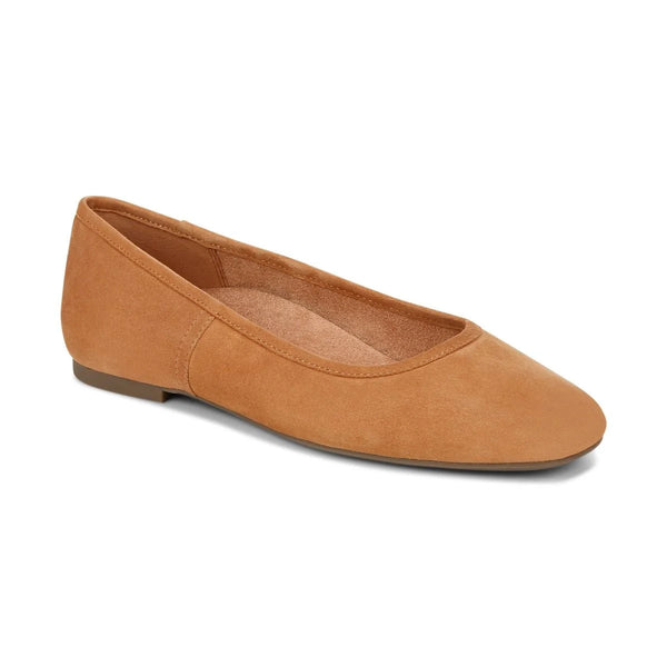 Vionic Orinda Ballet Flat Camel Suede Women's 1