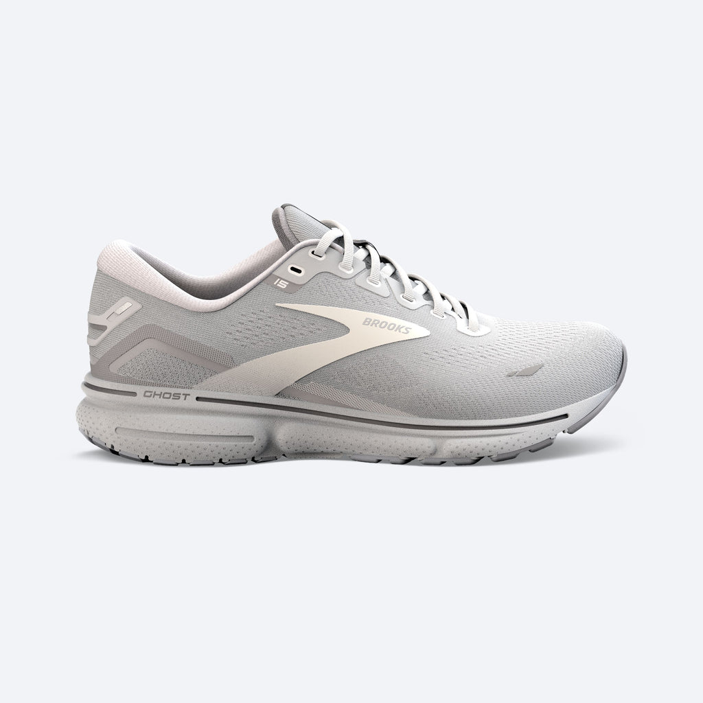 Brooks Ghost 15 Oyster Alloy White Women's